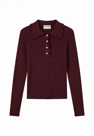 Vero Moda, KNITTED POLO NECK AWELLA KNIT POLO-SHIRT - T-shirt à manches longues - winetasting