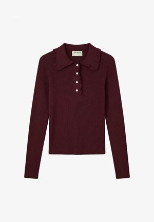 Vero Moda, KNITTED POLO NECK AWELLA KNIT POLO-SHIRT - T-shirt à manches longues - winetasting