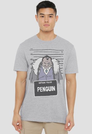 Cotton Soul, BATMAN THE PENGUIN MUGSHOT - T-Shirt print - mottled light grey
