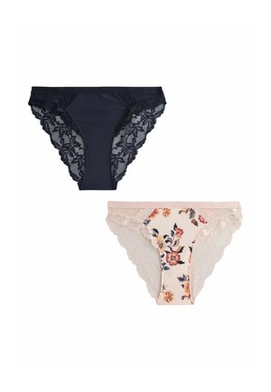 KNICKERS 2 PACK - Slip - cream print navy