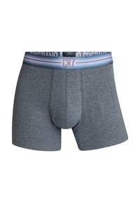 Grijze katoen boxershort met een CR7 merkband, voorzien van een gradient ontwerp in blauw en lichtroze. Zachte textuur en aansluitende pasvorm.