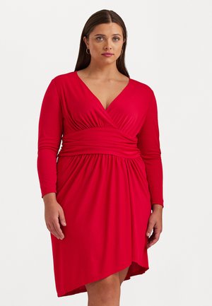 Lauren Ralph Lauren Woman RUTHMAY LONG SLEEVE DAY DRESS - Etui-jurk - martin red