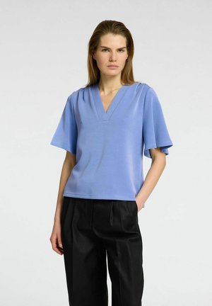 Selected Femme MIT V-AUSSCHNITT KURZARM - T-shirt basic - cornflower blue