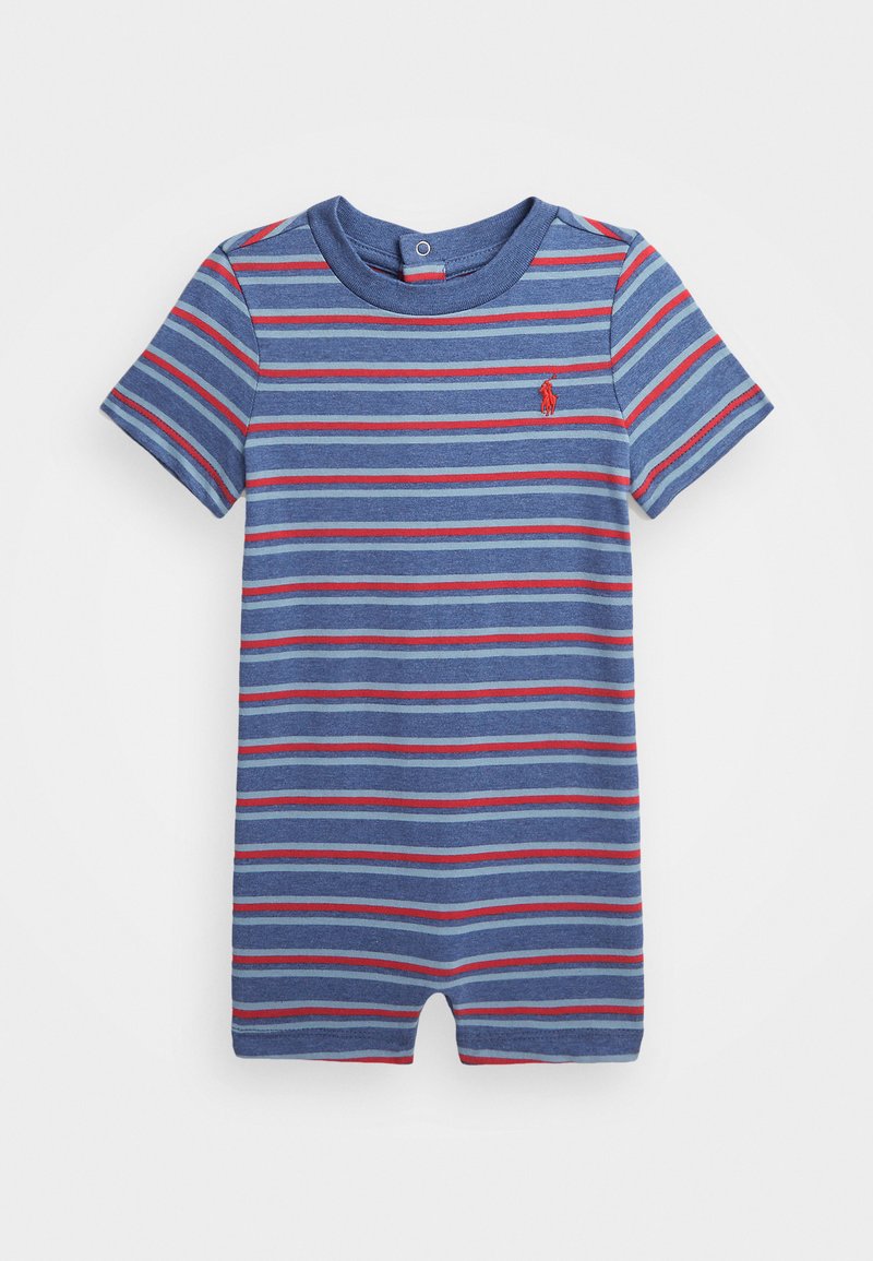 Polo Ralph Lauren STRIPED COTTON JERSEY SHORTALL - Jumpsuit - faded royal heather multi