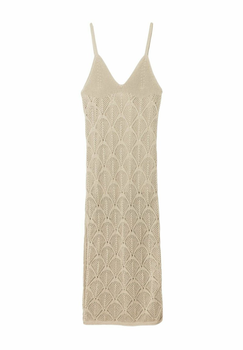 Stradivarius Gebreide jurk beige