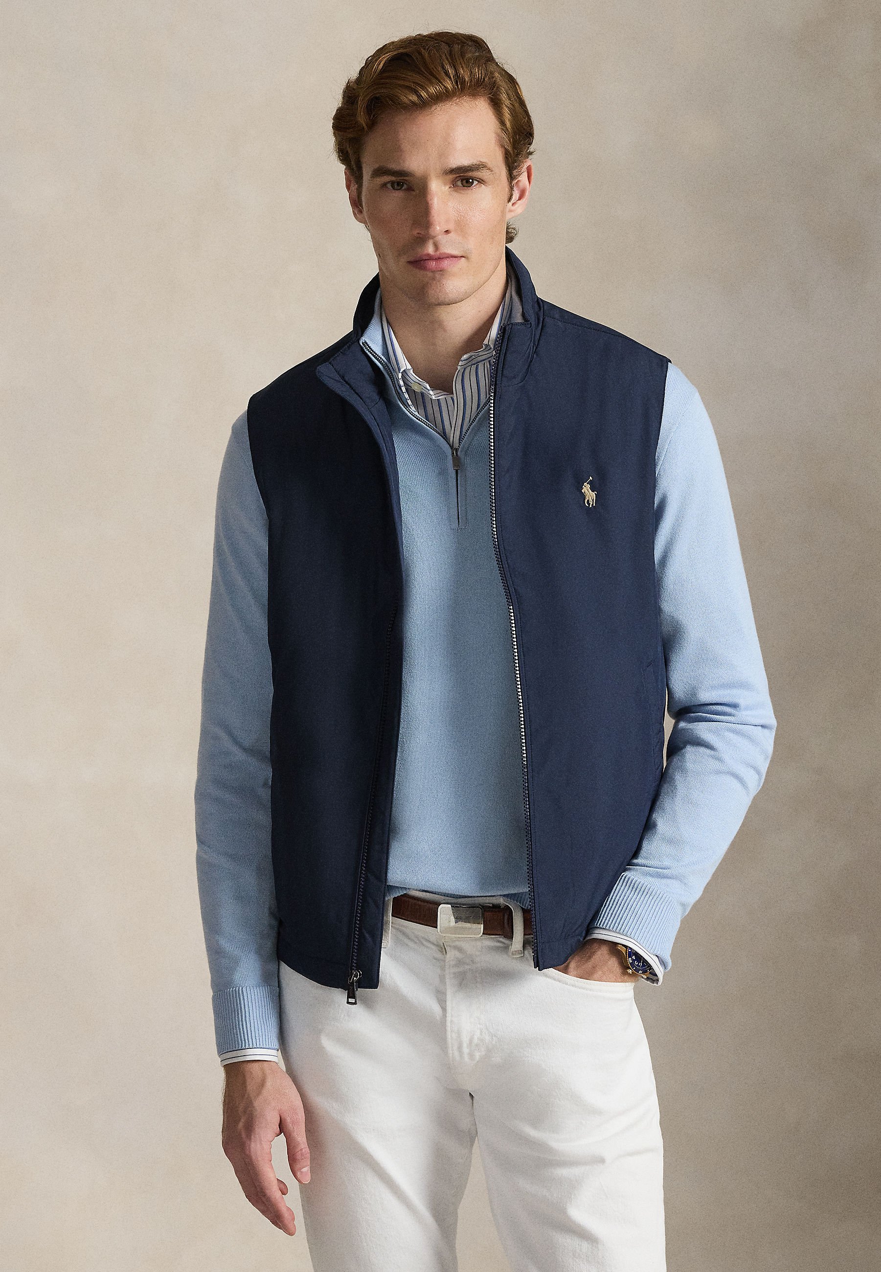 トップス RAINMAKER PULL OVER KARATE VEST B NAVY Polo Ralph Lauren - Men's Cable-Knit Wool-Cashmere Sweater Vest