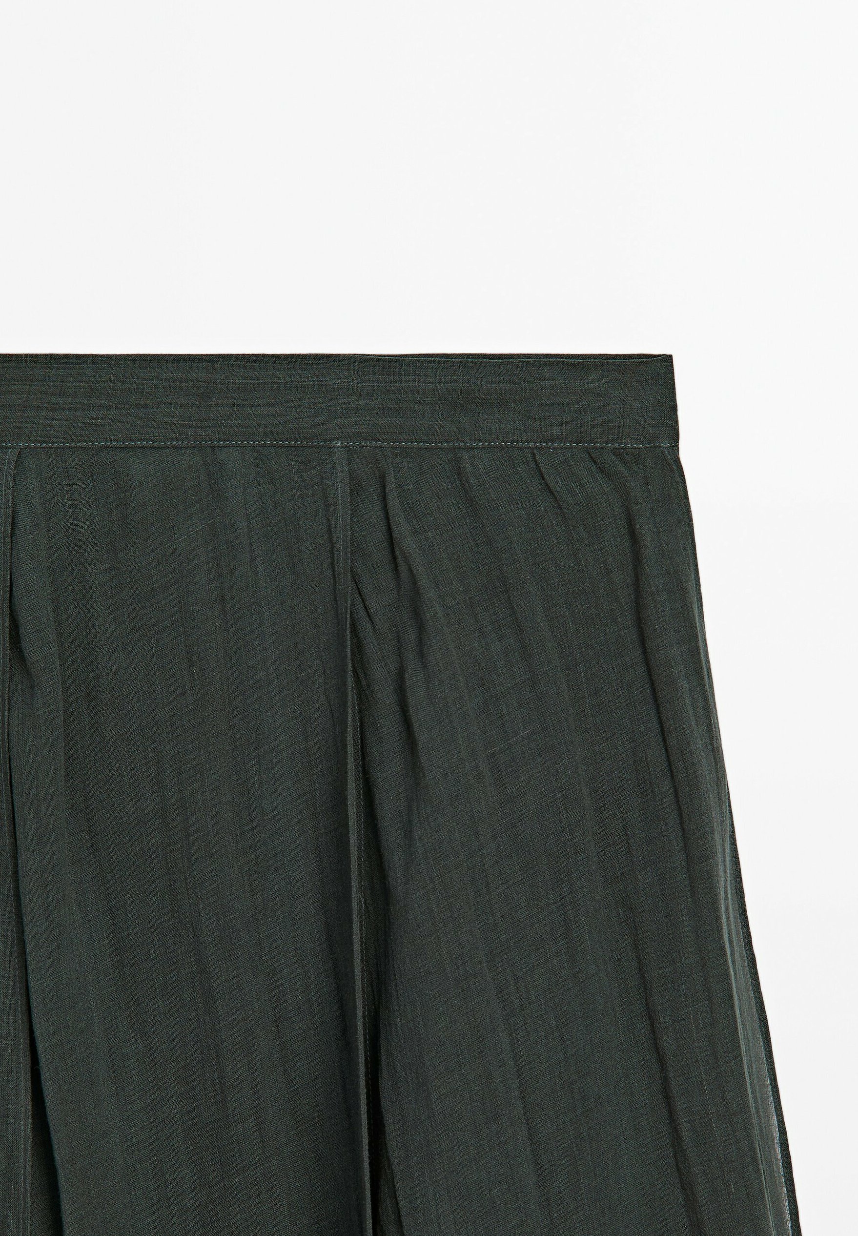 【Massimo Dutti】Long flowing skirt with ruffles /Duck Green FLOWING - Massimo Dutti - US