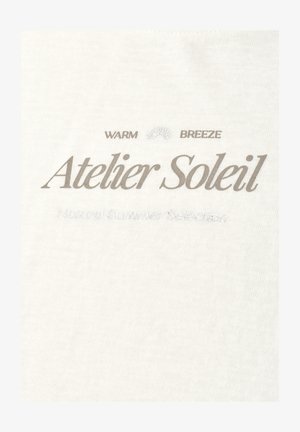 Street One, T-SHIRT WITH CREW NECK AND WORDING, mleczny