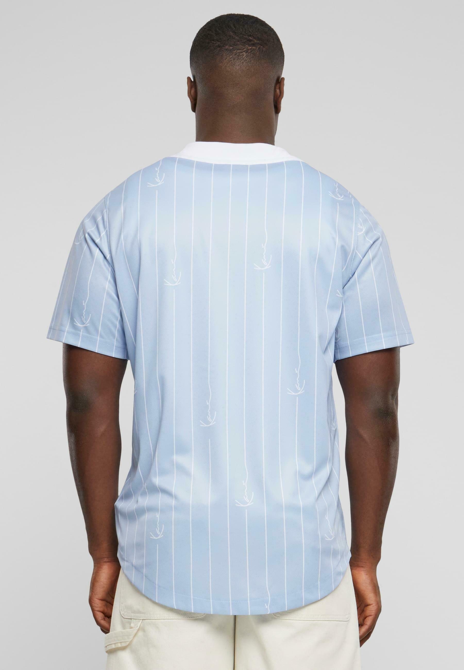 KARL KANI◆Varsity Logo Pinstripe Baseball Shirt [B|T|W] Karl Kani VARSITY ZICZAC PINSTRIPE BASEBALL - Overhemd