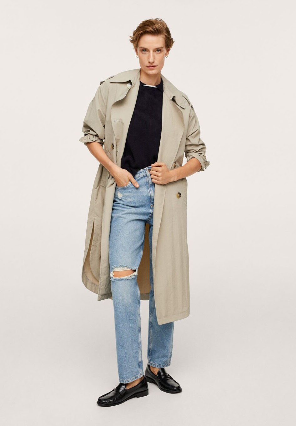 mango denim trench coat