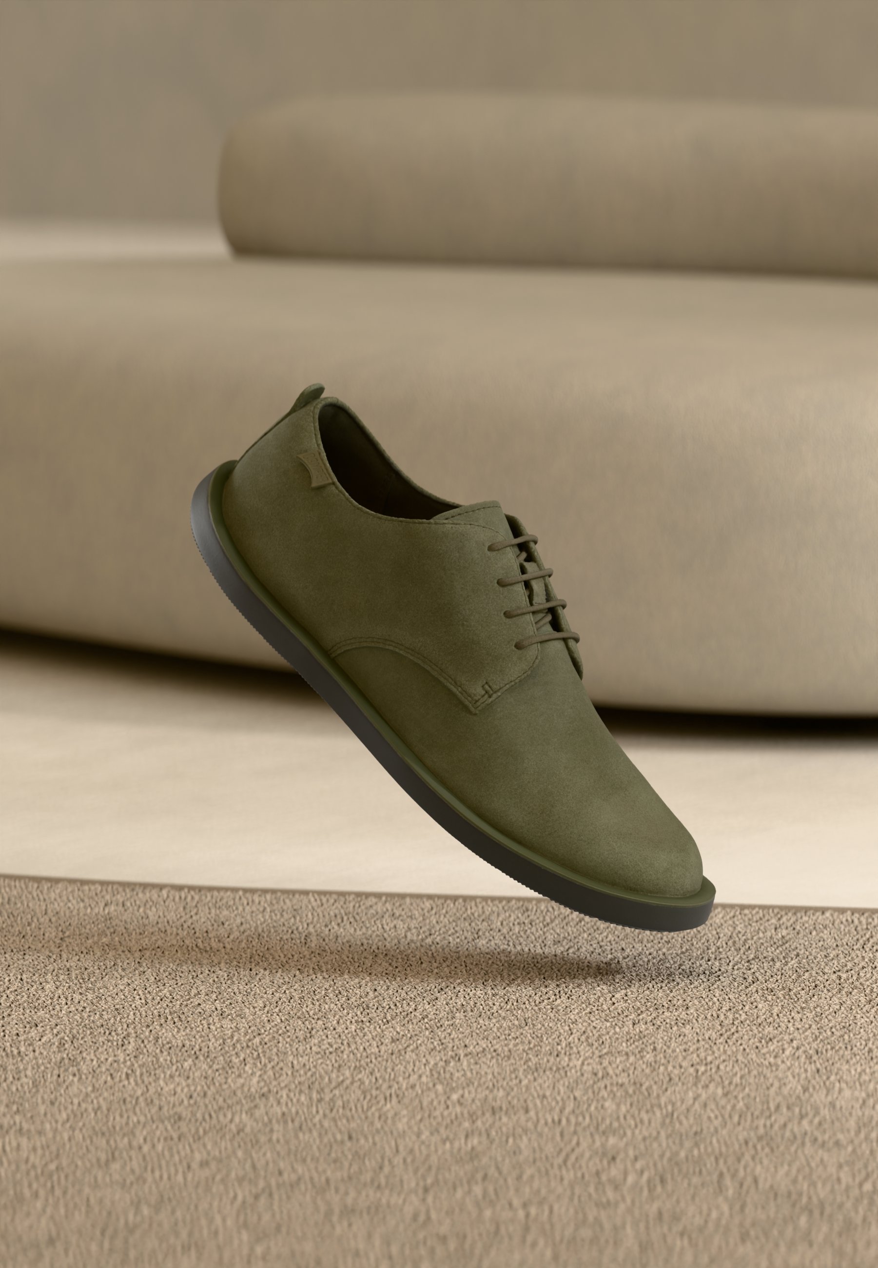 Camper Olive Green Leather Lace-Up Oxfords Mens Norman Oxford - Brown Lthr main image 2