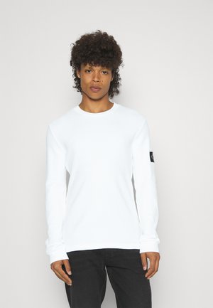 Calvin Klein Jeans WAFFLE - Majica z dolgimi rokavi - bright white