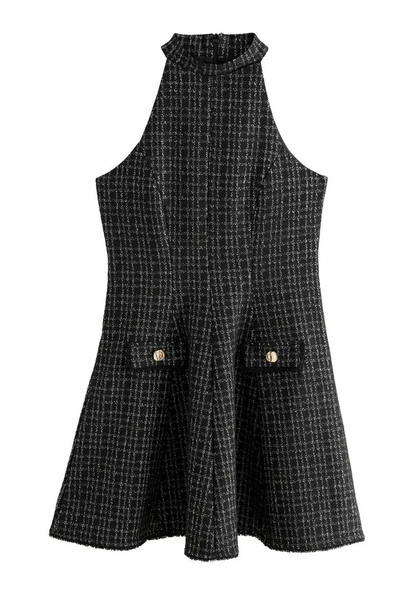 REGULAR FIT BOUCLÉ TEXTURED HALTER NECK - Freizeitkleid