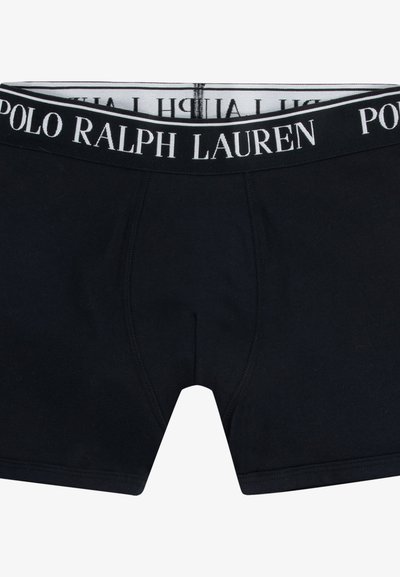 Crni pamučni bokserici s bijelim elastičnim pojasom s logom "POLO RALPH LAUREN", s uskim krojem i prednjim džepom.