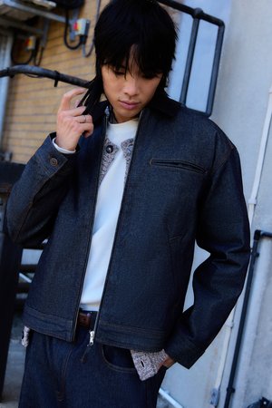 RAW ALBA - Farmerdzseki - denim rinse