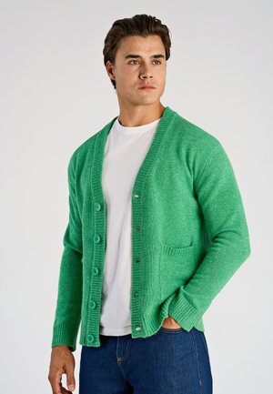 BUTTON - Strickjacke - bright green mel