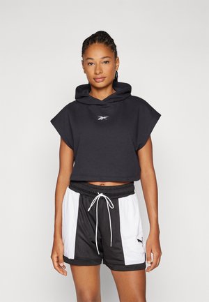 OFF COURT CROP HOODIE - Kapucni - black