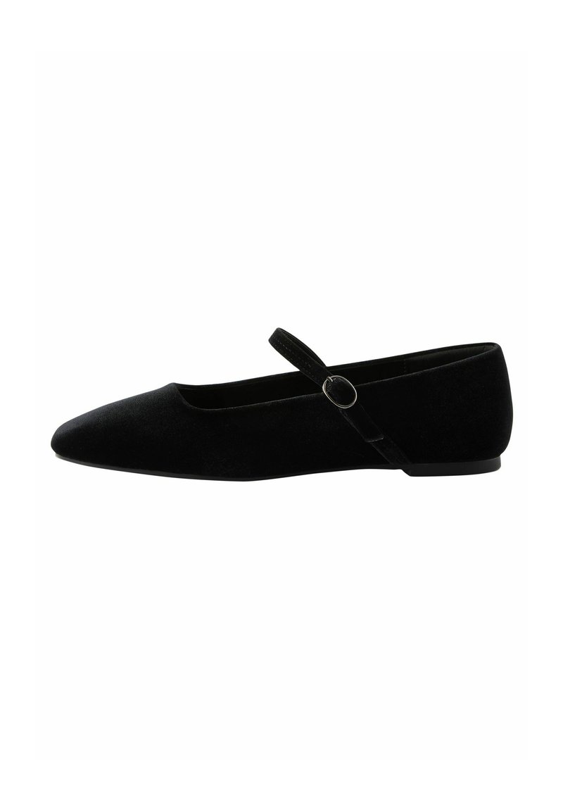 Next WIDE FIT FOREVER COMFORT SQUARE TOE MARY JANE - Baletkurpes ar siksniņu ap potīti - black chrome
