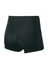 Pantaloni da bagno neri realizzati in un tessuto liscio e elastico, con vita elasticizzata e dettagli di cucitura minimi. Progettati per comfort e vestibilità.