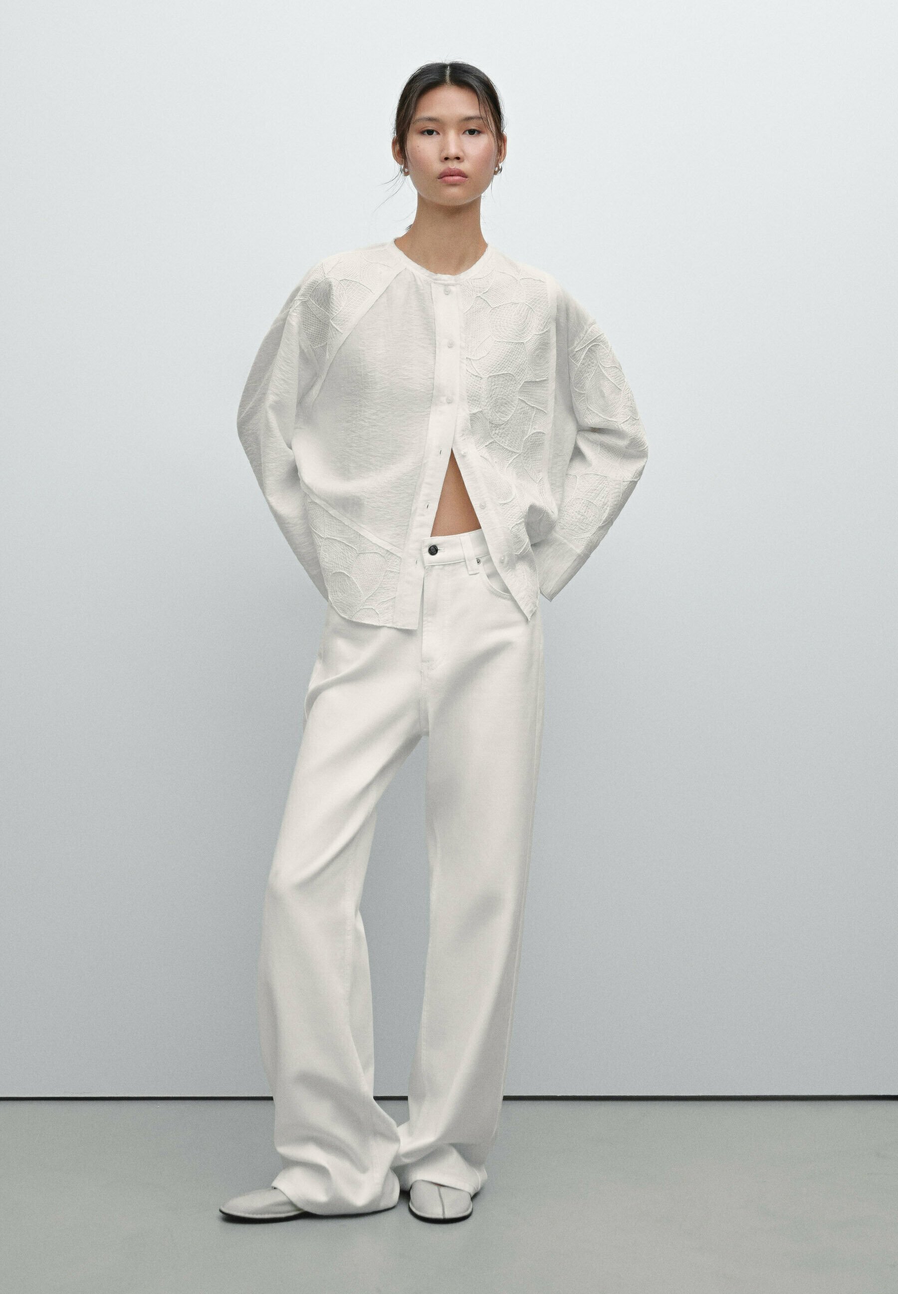 売れ筋商品|||マッシモ ドゥッティ シャツ レディース トップス FLOWING  - Button-down blouse - white Women's White Shirts - Massimo Dutti - US