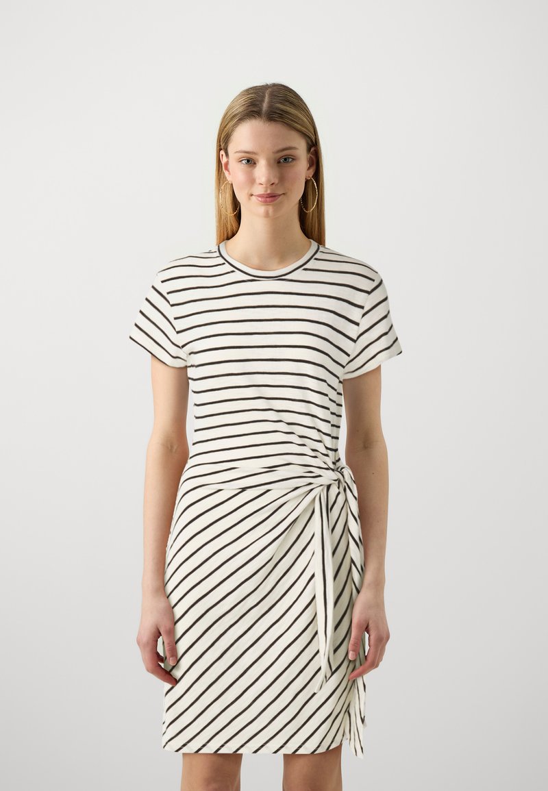 GAP SARONG DRESS - Džersejové šaty - white/black