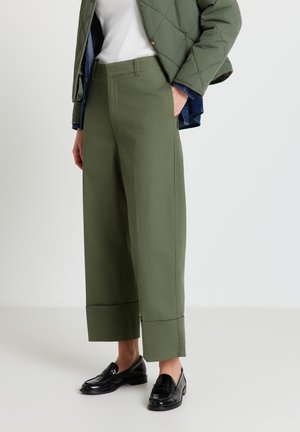 LUNGO TINTA UNITA - Pantalon classique - verde militare