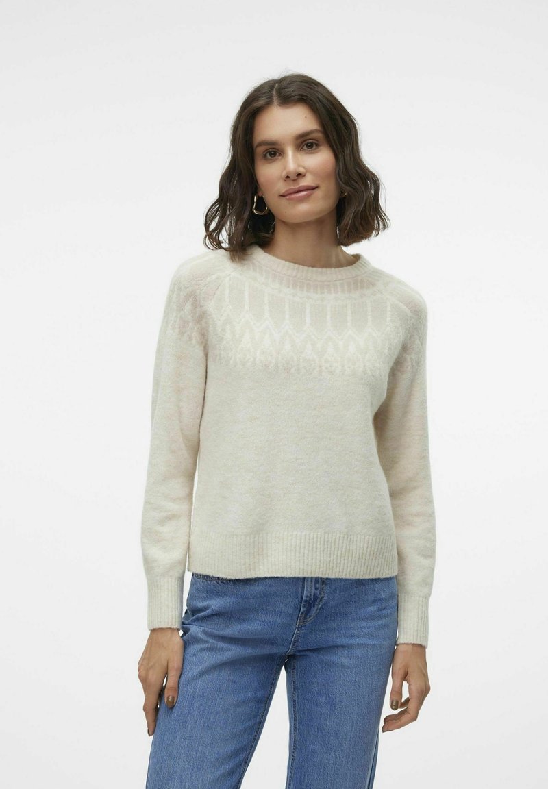 Vero Moda VMSIMONE NORDIC - Strickpullover - birch 1