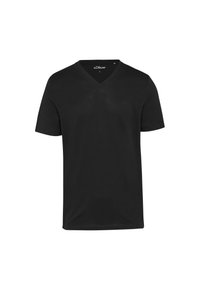 MIT V-AUSSCHNITT - T-shirt basic - schwarz