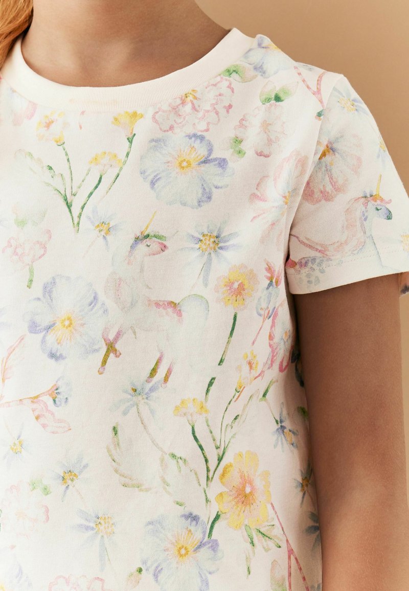 Next T-shirt med print - pink unicorn