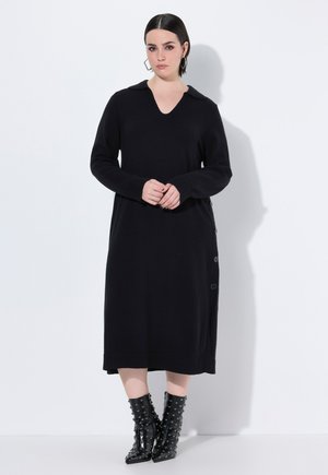 Midi V-Ausschnitt Langarm - Neulemekko - black