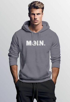 MOIN DIALEKT NORTH HAMBURG ANCHOR PRINT FASHION STREETSTYLE NEVERLESS - Hoodie - convoy grey