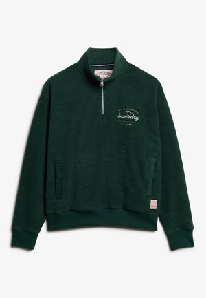 Superdry COUNTRY CLUB HALF ZIP  - Fleecepullover - enamel green