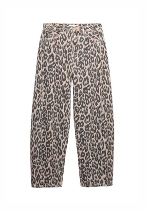 MID RISE ANIMAL BARREL - Jean droit - brown mix