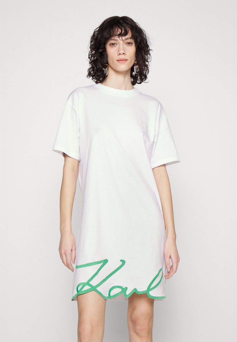 KARL LAGERFELD SIGNATURE DRESS Jersey dress white Zalando.co.uk