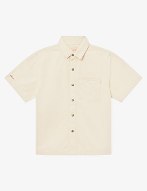 BLKVIS DENIM SHORTSLEEVE UNISEX - Blúzka so zapínaním na gombíky - antique white