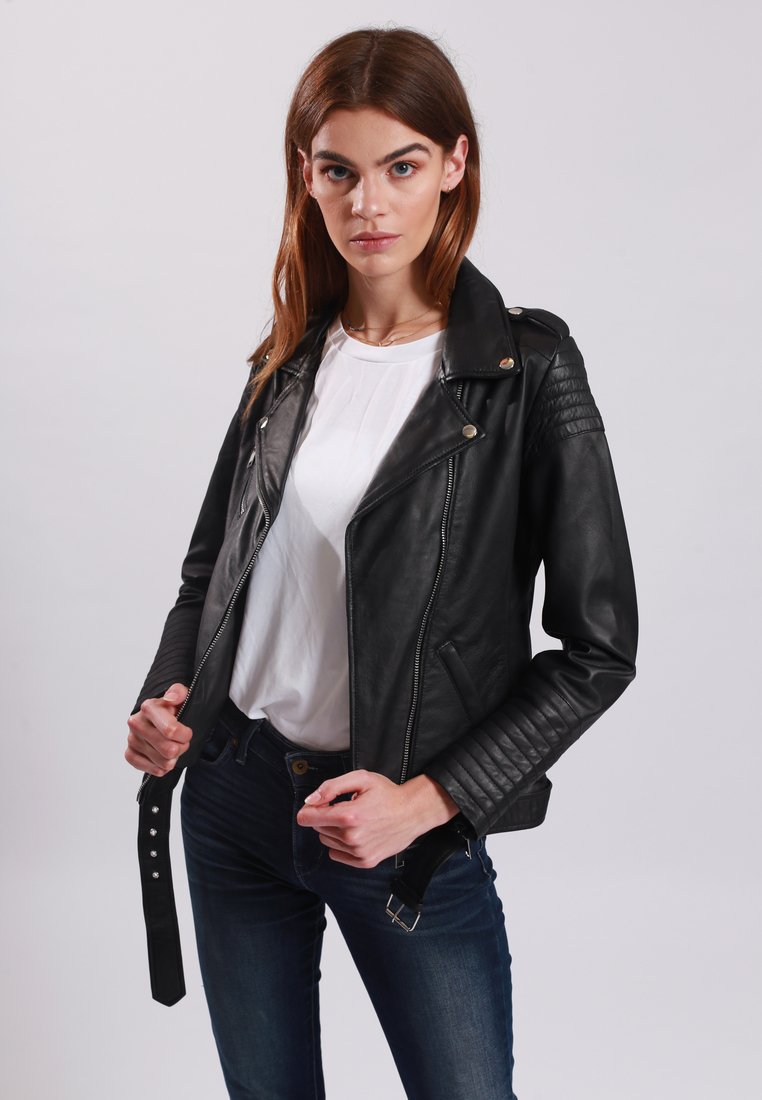 Lee Cooper BOJANA - Leather jacket - black - Zalando