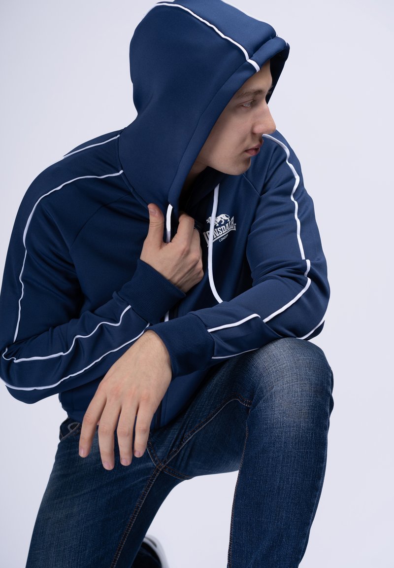 Felpa Con Cappuccio Uomo Game ON - Frecce Incrociate - Blu Navy, Taglia XL - 80% Cotone, 280g/m²