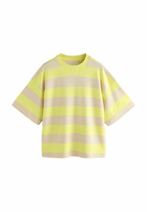 RELAXED FIT CREW NECK - Print T-shirt - yellow ecru