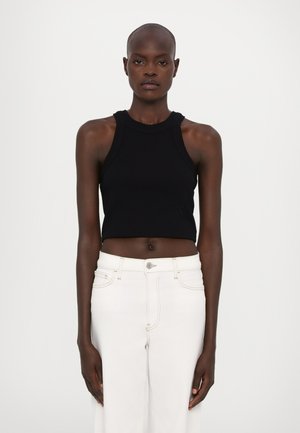 CROPPED RACER TANK - Top - black
