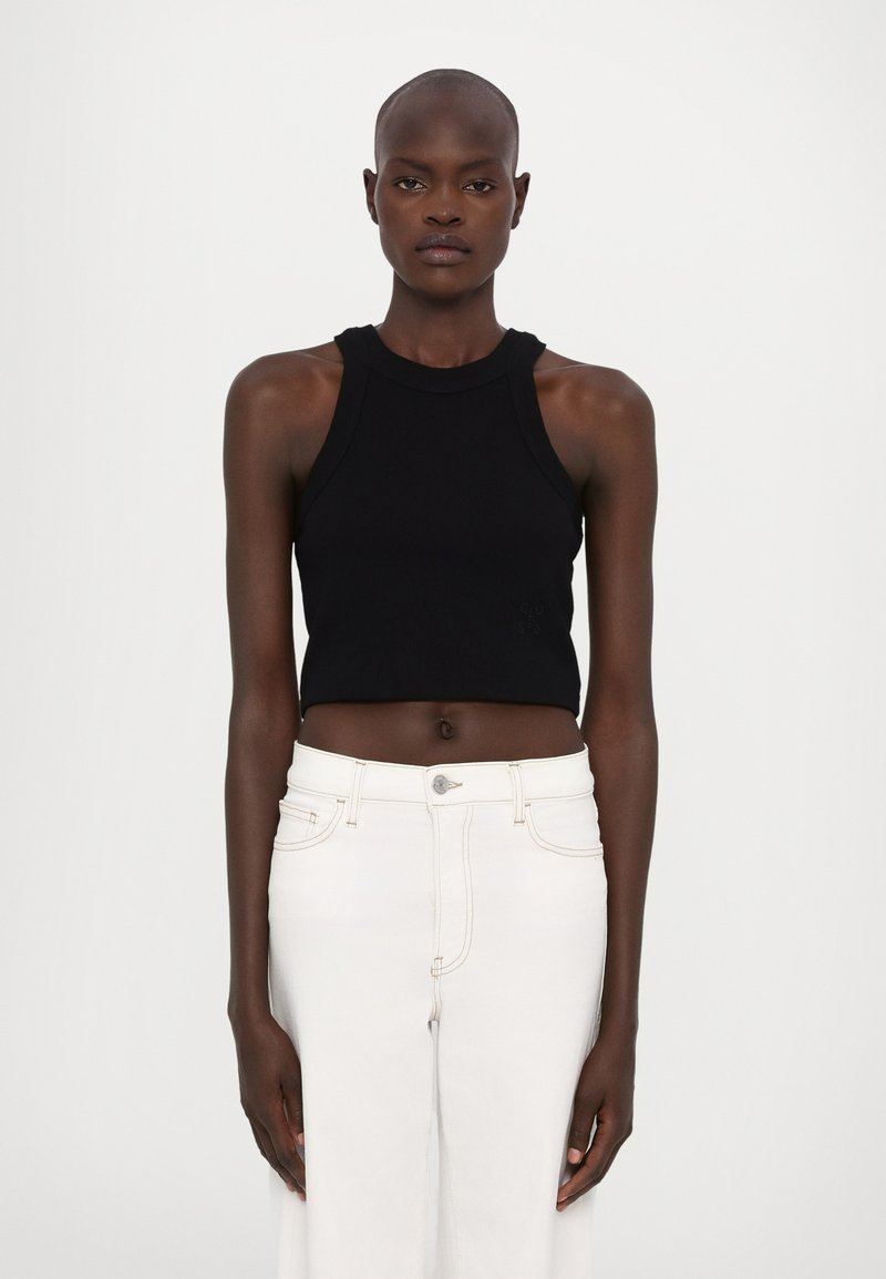 CLOSED - CROPPED RACER TANK - Top - black, Vergrößern