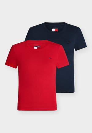 Tommy Jeans, 2 PACK - T-shirt basique - dark night navy/ amaryllis red