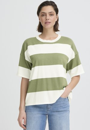 IHLULS - Nyomott mintás póló - wide iguana white stripe