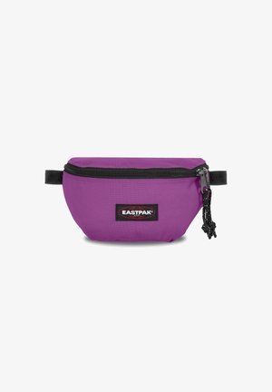 Marsupio Eastpak viola realizzato in tessuto resistente; presenta una cerniera nera e una patch con logo, con una cintura regolabile per una vestibilità sicura.