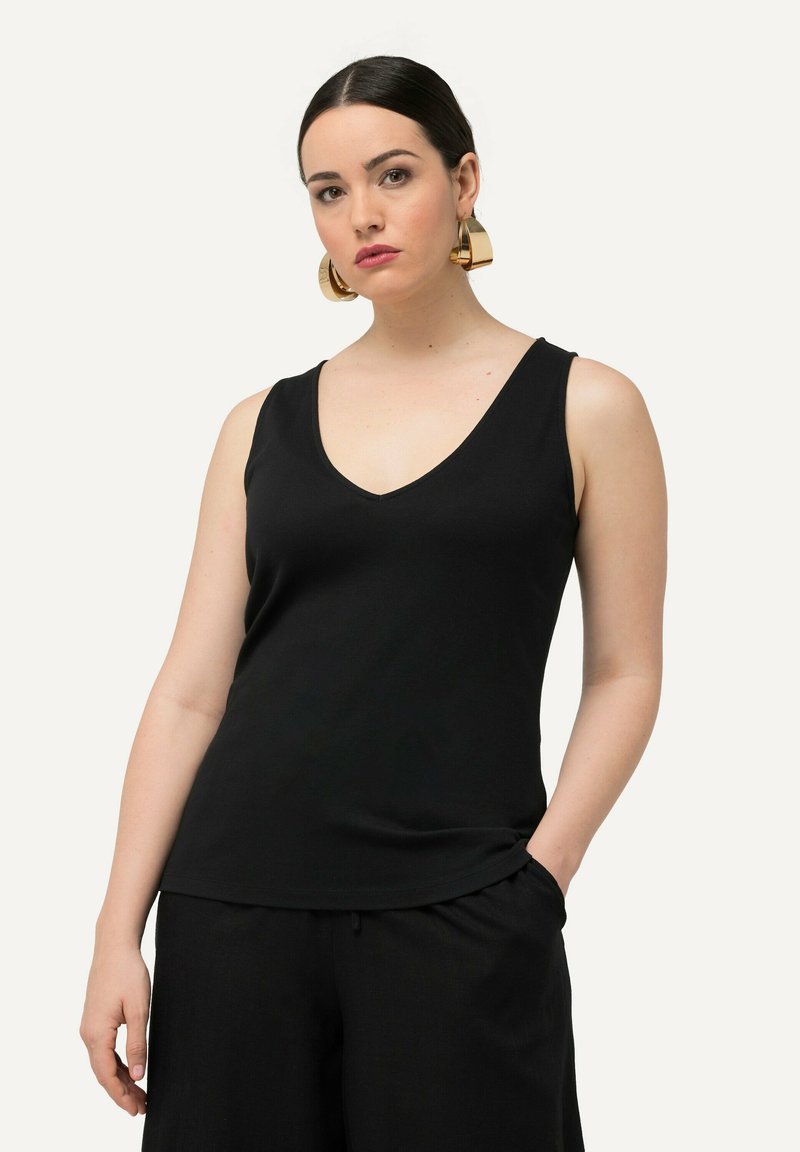 Ulla Popken V-NECK TANK - Top - black