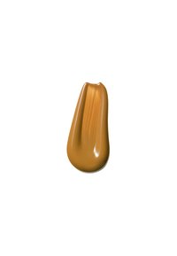 Crème brune avec une finition brillante, texture lisse et forme allongée, présentée sur fond blanc.