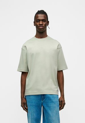 SLHRELAXBOB O NECK TEE - T-shirt basic - aqua gray