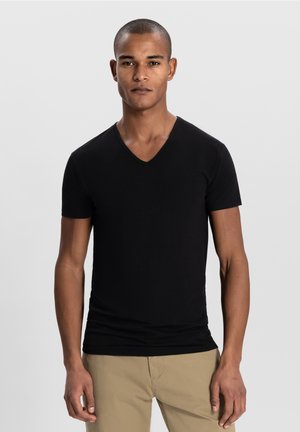 EASTWOOD 2 PACK V-NECK - Hemd - black