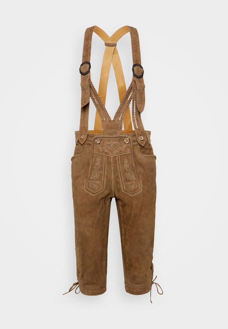 Krüger Dirndl Leren broek lichtbruin Krüger Dirndl Leren broek lichtbruin