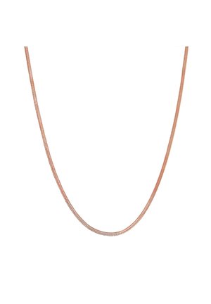 Necklace od ružičastog zlata s fleksibilnom i glatkom teksturom, koji se odlikuje elegantnim, minimalističkim dizajnom i neprekidnim, valovitim oblikom.