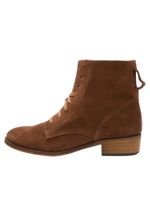 Lace-up ankle boots - cognac